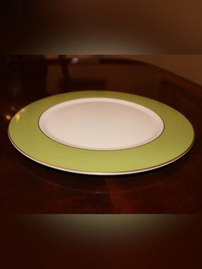 Pickard Centennial Fine China Charger Plate Green & Gold Hand Decorated USA